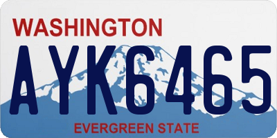 WA license plate AYK6465
