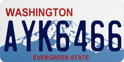 WA license plate AYK6466