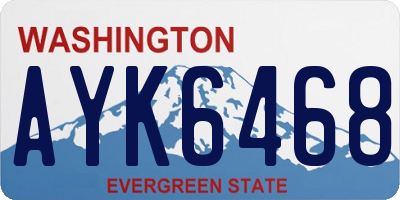 WA license plate AYK6468