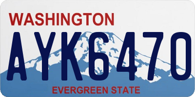 WA license plate AYK6470