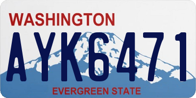 WA license plate AYK6471