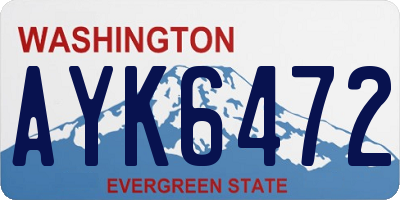 WA license plate AYK6472