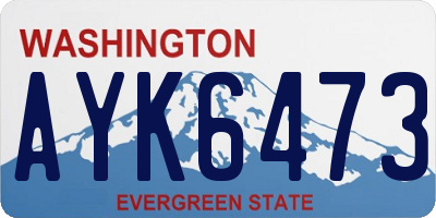 WA license plate AYK6473
