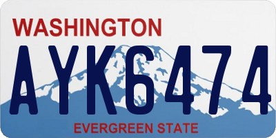 WA license plate AYK6474