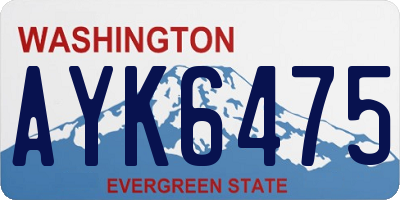 WA license plate AYK6475