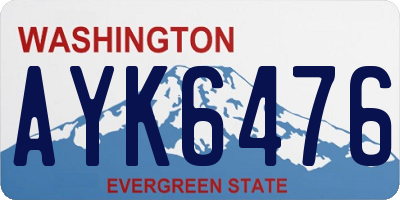 WA license plate AYK6476