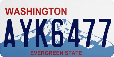 WA license plate AYK6477