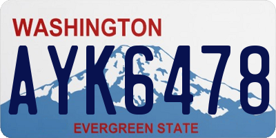 WA license plate AYK6478