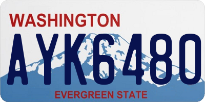 WA license plate AYK6480