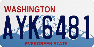 WA license plate AYK6481