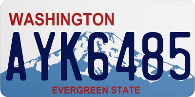 WA license plate AYK6485