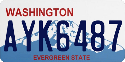 WA license plate AYK6487