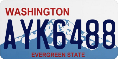 WA license plate AYK6488