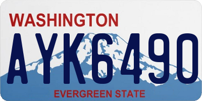 WA license plate AYK6490