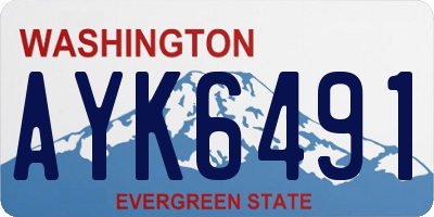 WA license plate AYK6491