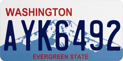 WA license plate AYK6492
