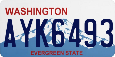 WA license plate AYK6493