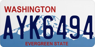 WA license plate AYK6494