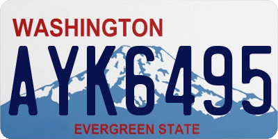 WA license plate AYK6495