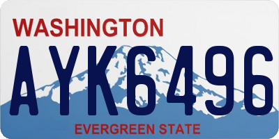 WA license plate AYK6496