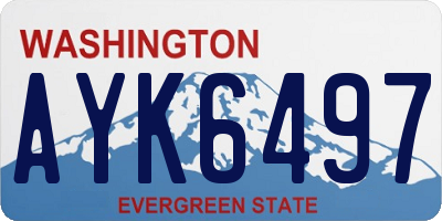 WA license plate AYK6497