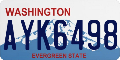WA license plate AYK6498