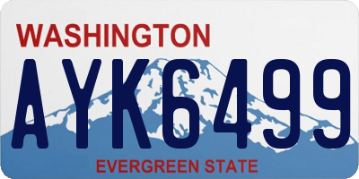 WA license plate AYK6499