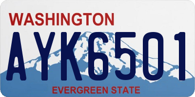 WA license plate AYK6501