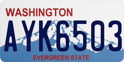 WA license plate AYK6503