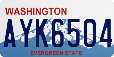 WA license plate AYK6504