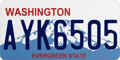 WA license plate AYK6505