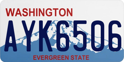 WA license plate AYK6506