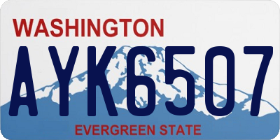 WA license plate AYK6507