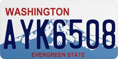 WA license plate AYK6508
