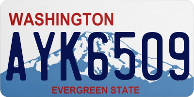 WA license plate AYK6509