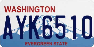 WA license plate AYK6510