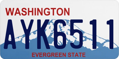 WA license plate AYK6511
