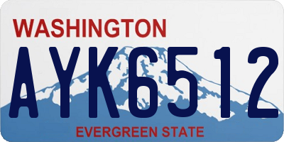 WA license plate AYK6512