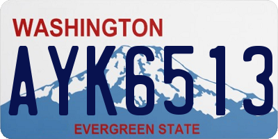 WA license plate AYK6513