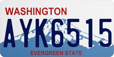 WA license plate AYK6515
