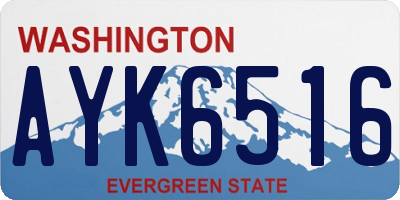 WA license plate AYK6516