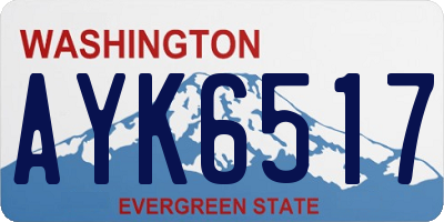 WA license plate AYK6517