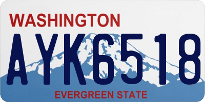 WA license plate AYK6518