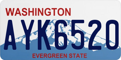 WA license plate AYK6520