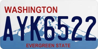 WA license plate AYK6522