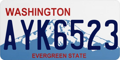 WA license plate AYK6523
