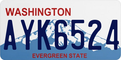 WA license plate AYK6524