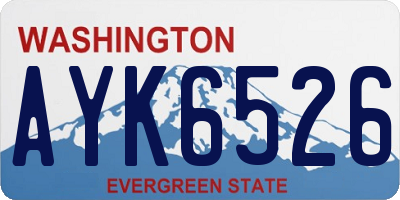 WA license plate AYK6526