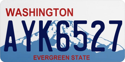 WA license plate AYK6527