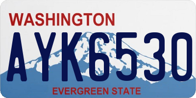 WA license plate AYK6530